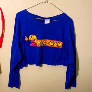 Long sleeve, cropped vintage PacMan top